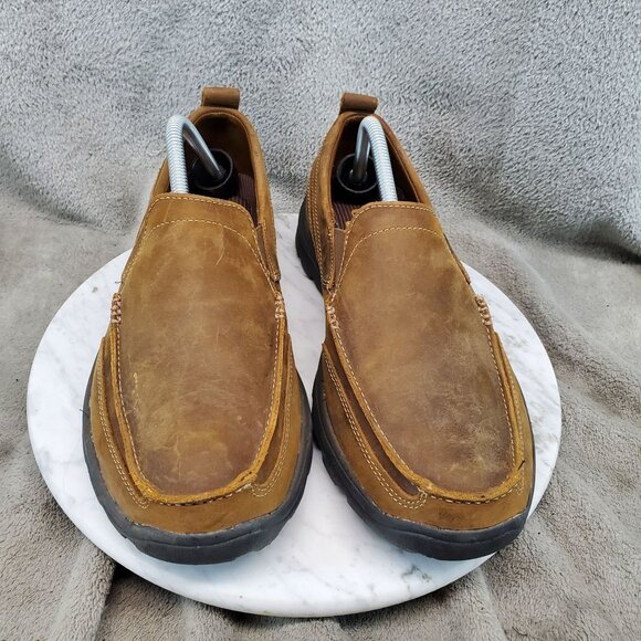Skechers Shoes Mens Size 9.5 Superior Gains Relaxed Fit Brown Leather Loafers - Picture 5 of 9